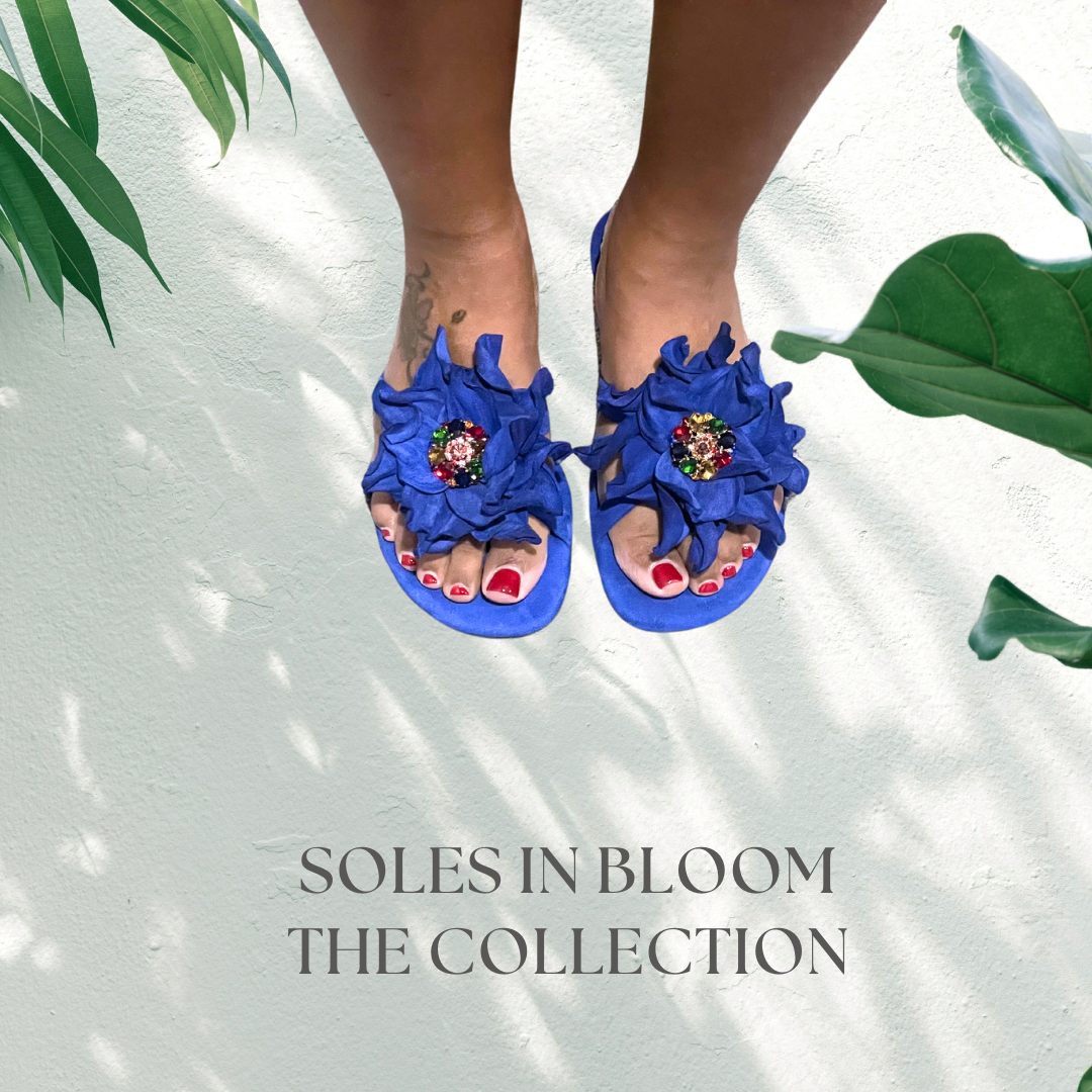 Soles In Bloom Real Suede Leather Sandals